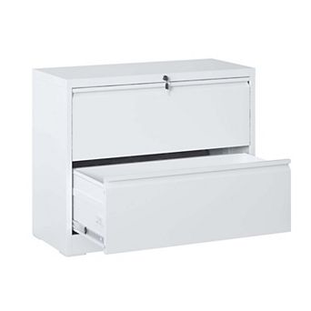 VIYET 2-Drawer Lateral File Cabinet with Lock - Wide Metal Storage for Legal/Letter/A4/F4 Files