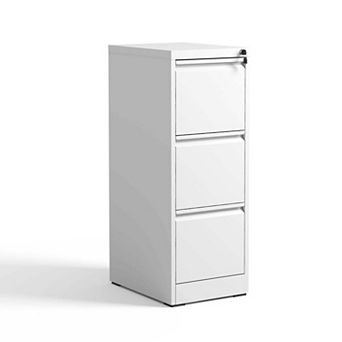 VIYET 3-Drawer Vertical File Cabinet - Modern Locking Steel Storage for Letter & Legal Files
