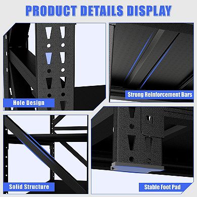 VIYET 5000LBS Heavy Duty Garage Shelving - 4-Shelf Adjustable ...