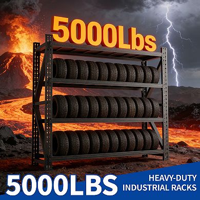 VIYET 5000LBS Heavy Duty Garage Shelving - 4-Shelf Adjustable Industrial Metal Storage Rack