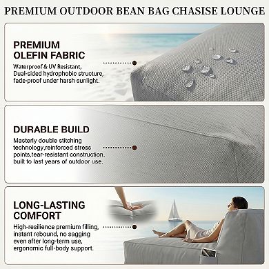 83" Lazy Floor Bed Boneless Lounge Chair Indoor, Extra Comfy Floor Lounger(Camel)