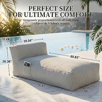 83" Lazy Floor Bed Boneless Lounge Chair Indoor, Extra Comfy Floor Lounger(Camel)