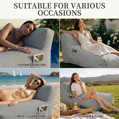 83" Lazy Floor Bed Boneless Lounge Chair Indoor, Extra Comfy Floor Lounger(Camel)