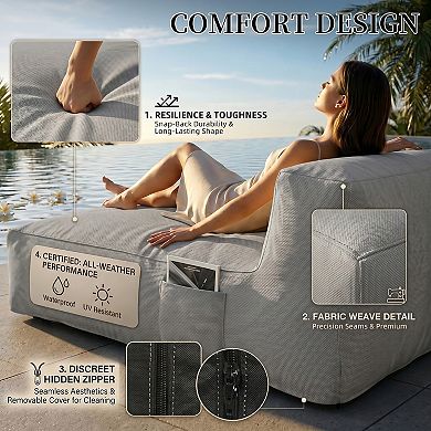 83" Lazy Floor Bed Boneless Lounge Chair Indoor, Extra Comfy Floor Lounger(Camel)