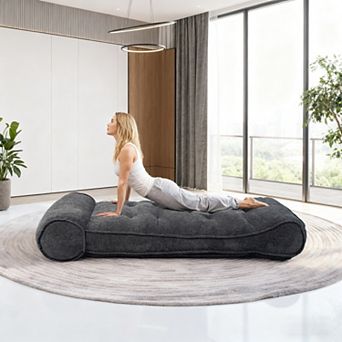 83" Lazy Floor Bed Boneless Lounge Chair Indoor, Extra Comfy Floor Lounger(Camel)