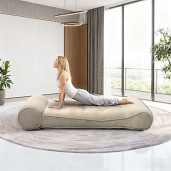 83" Lazy Floor Bed Boneless Lounge Chair Indoor, Extra Comfy Floor Lounger(Camel)