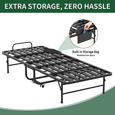 VIYET 75" Folding Bed with 5" Memory Foam Mattress - 450lbs Heavy Duty Space-Saving Rollaway Bed
