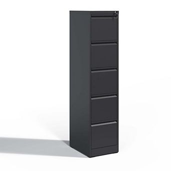 VIYET 5-Drawer Vertical File Cabinet - Locking Steel Ultimate Storage for Letter & Legal Files