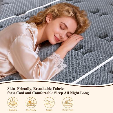 14" Medium Firm Hybrid Mattress in a Box, Memory Foam, Individual Pocket Springs, Motion Isolation