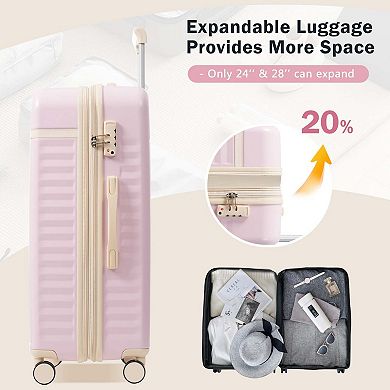 5-Piece ABS Luggage Set with Expandable Cases