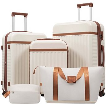 5 pc ABS Luggage Set with Expandable Cases