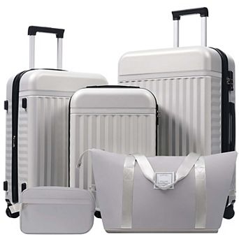 5 pc ABS Luggage Set with Expandable Cases