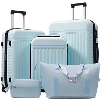5 pc ABS Luggage Set with Expandable Cases