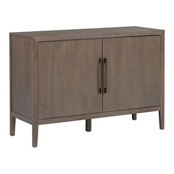 KWPZQEB Farmhouse Pine Veneer Sideboard with Adjustable Feet & Metal Handles for Kitchen