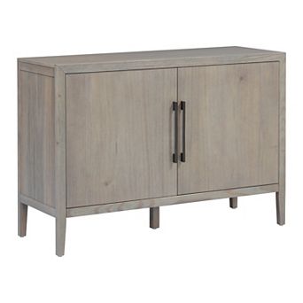 KWPZQEB Farmhouse Pine Veneer Sideboard with Adjustable Feet & Metal Handles for Kitchen