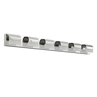 46.5" Chrome 6-Light LED Bathroom Vanity Light Dimmable Modern Fixture for Over Mirror