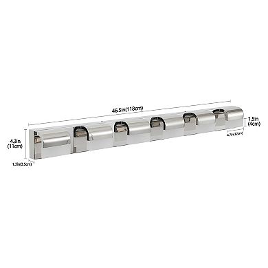 46.5" Chrome 6-Light LED Bathroom Vanity Light, Dimmable Modern Fixture for Over Mirror