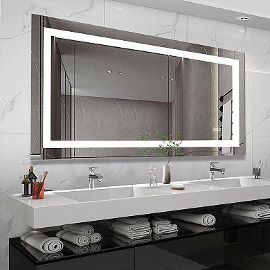 72" x 36" LED Bathroom Mirror Anti-Fog, Touch Sensor, Frameless Backlit with Dimmable Daylight