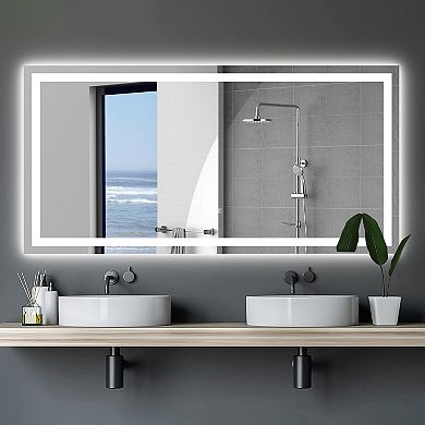 72" x 36" LED Bathroom Mirror Anti-Fog, Touch Sensor, Frameless Backlit with Dimmable Daylight