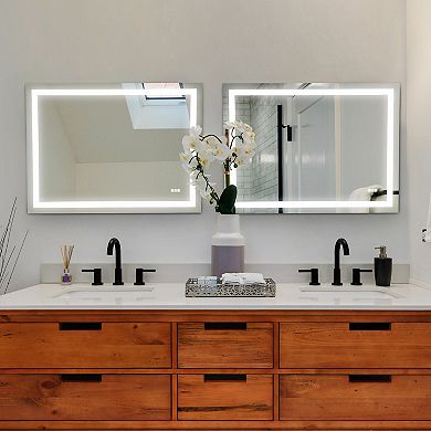 48" x 36" LED Bathroom Mirror, Anti-Fog, Touch Sensor, Frameless Backlit with Dimmable Colors