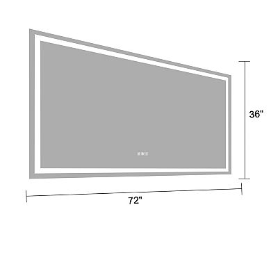 72" x 36" LED Bathroom Mirror Backlit with Dimmable Color Temperature, Touch Control