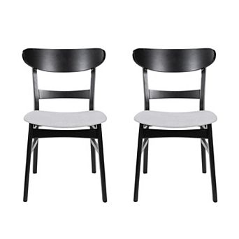 KWPZQEB Upholstered Seat Dining Chairs with Rubberwood Legs, Set of 2