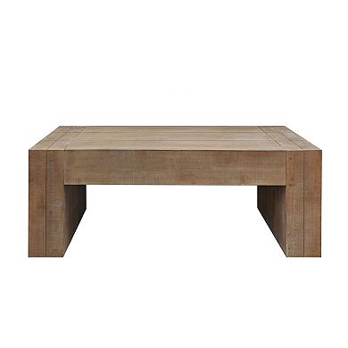 KWPZQEB Rectangular Farmhouse Wood Coffee Table, 49 Inch