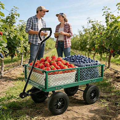 KWPZQEB Multifunctional Tools Cart, Garden Wagon Cart, Solid wheels