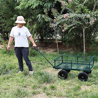 KWPZQEB Multifunctional Tools Cart, Garden Wagon Cart, Solid wheels