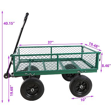KWPZQEB Multifunctional Tools Cart, Garden Wagon Cart, Solid wheels