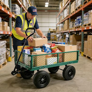 KWPZQEB Multifunctional Tools Cart, Garden Wagon Cart, Solid wheels