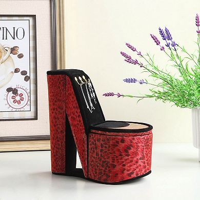 KWPZQEB High Heel Shoe Design Jewelry Box Display Jewel Case with 3 Hooks