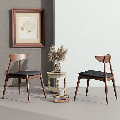 KWPZQEB Mid Century Modern Ergonomic Back Dining Chair with Plush Cushions, Set of 2