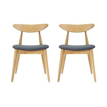 KWPZQEB Mid Century Modern Ergonomic Back Dining Chair with Plush Cushions, Set of 2