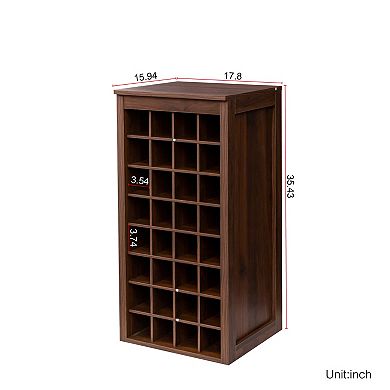 KWPZQEB Modern 32 Wine Bar Cabinet, Wooden Buffet Cabinet for Kitchen, Dining Room