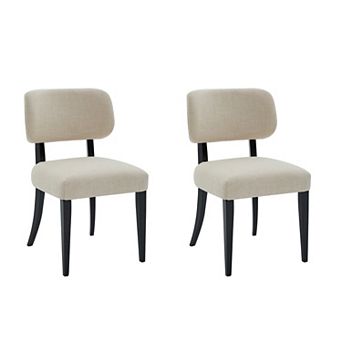 KWPZQEB Wooden Barrel-Shaped Backrest Upholstered Kitchen Chairs, 2 pc