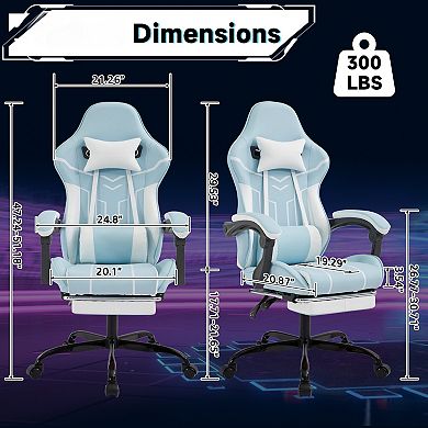 KWPZQEB Ergonomic Swivel Computer Chair, Gaming Chair with Footrest