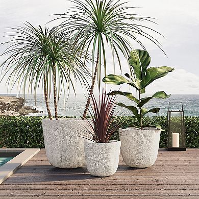 KWPZQEB Planter Set of 3 with Drainage Holes and Rubber Plug, Stackable