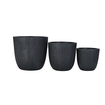 KWPZQEB Planter Set of 3 with Drainage Holes and Rubber Plug, Stackable