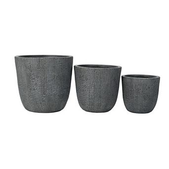 KWPZQEB Planter Set of 3 with Drainage Holes and Rubber Plug, Stackable