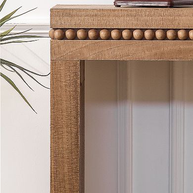 KWPZQEB Vintage Wood Decorative Beaded Trim Console Table