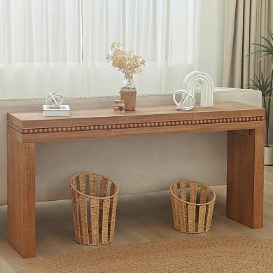 KWPZQEB Vintage Wood Decorative Beaded Trim Console Table