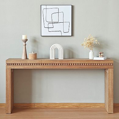 KWPZQEB Vintage Wood Decorative Beaded Trim Console Table