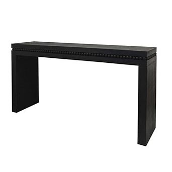 KWPZQEB Vintage Wood Decorative Beaded Trim Console Table
