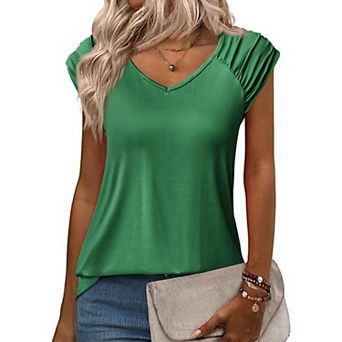 Zeagoo Women's Loose Fit Cap Sleeve Tank Tops Casual Dressy Basic Summer T Shirts