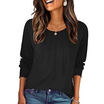 Zeagoo Women's Long Sleeve Crewneck Tunic Tops Casual Business Dressy Sweatshirts