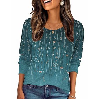 Zeagoo Women's Long Sleeve Crewneck Tunic Tops Casual Business Dressy Sweatshirts