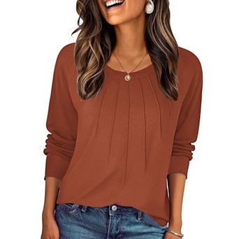 Zeagoo Women's Long Sleeve Crewneck Tunic Tops Casual Business Dressy Sweatshirts