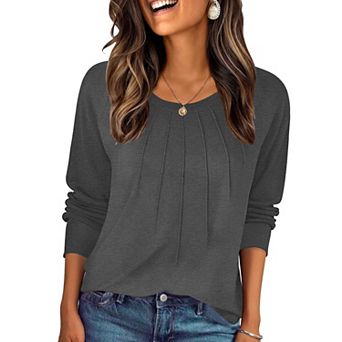 Zeagoo Women's Long Sleeve Crewneck Tunic Tops Casual Business Dressy Sweatshirts