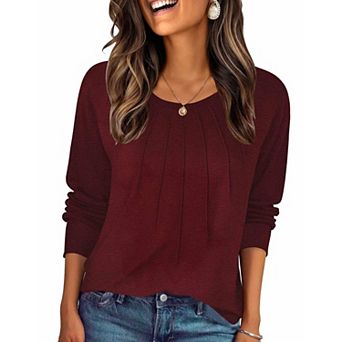 Zeagoo Women's Long Sleeve Crewneck Tunic Tops Casual Business Dressy Sweatshirts